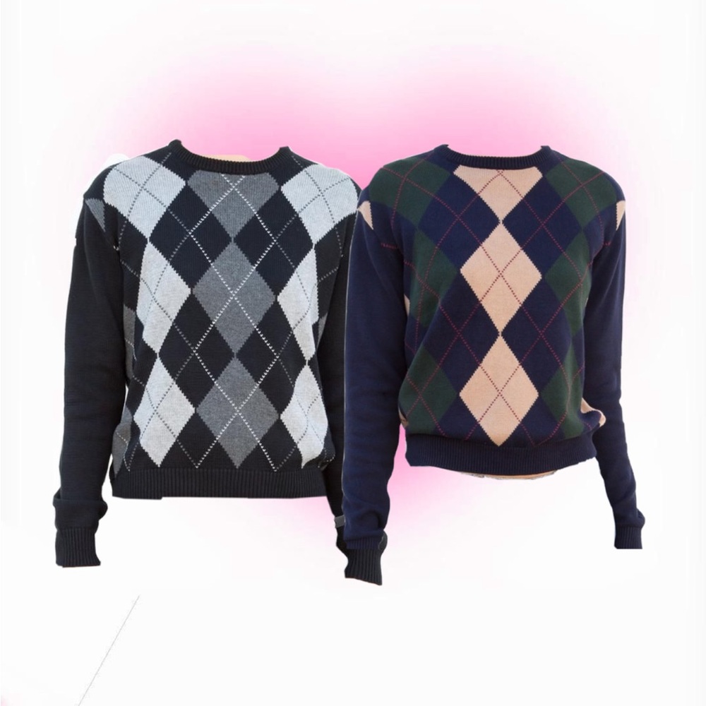 Brandy Melville Bernadette Cotton Argyle Sweaters Bundle
